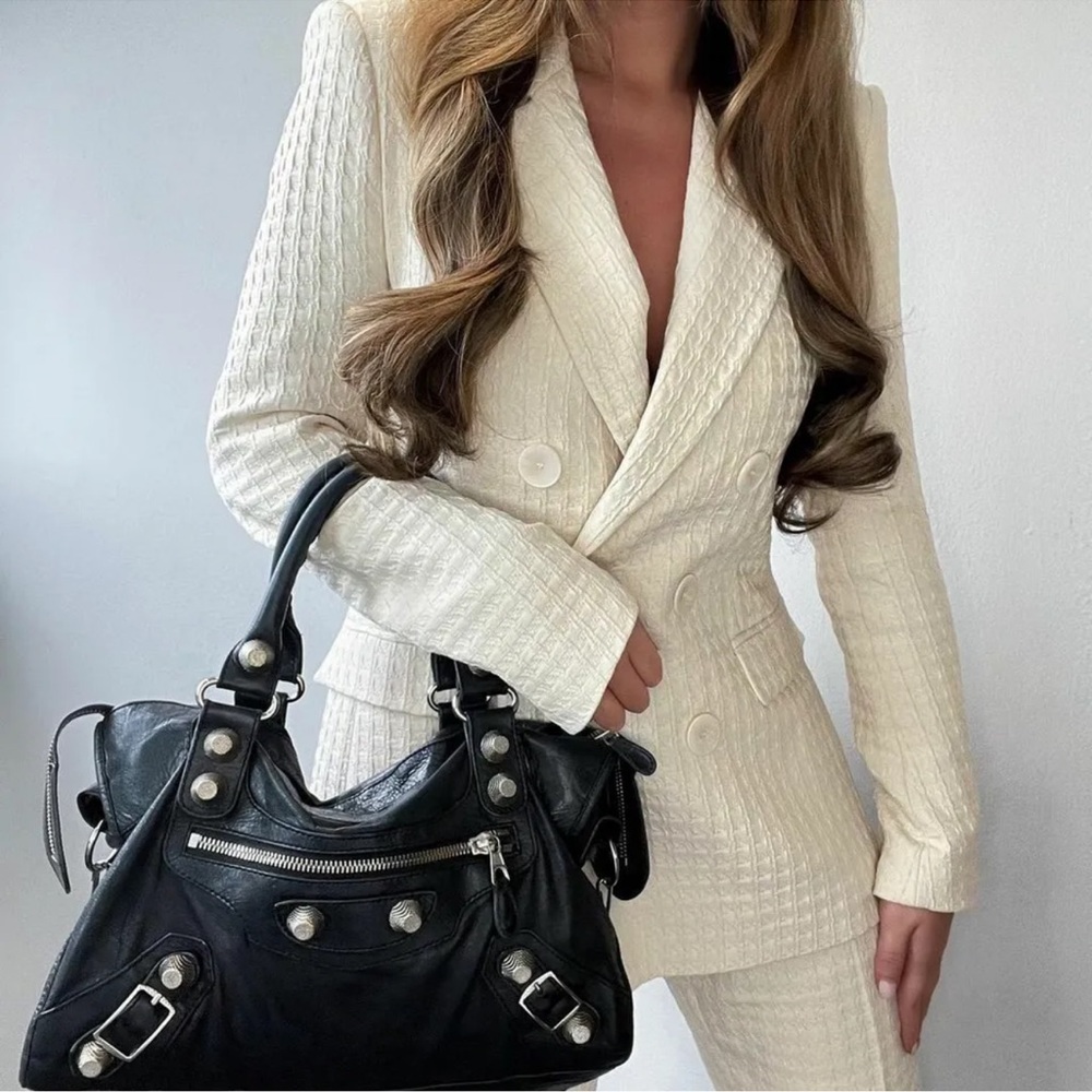 Zara Double Breasted Tailored Jacquard Blazer